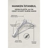 Manken İstanbul 5 Adet A Kalite Gümüş Kaplama Plastik Ceket Askısı Kıyafet Askısı Takım Elbise Askısı Çok Renkli