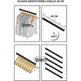 Manken İstanbul 5 Adet Duvara Monte Eğimli 40 cm Askılık Seti - Ev ve İşyerinizde Pratik Askılık