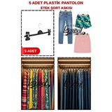 Manken İstanbul 5 Adet Ekonomik Pantolon Askısı - Şort Askısı - Etek Askısı - Elbise Askısı –yüksek Dayanıklılık Çok Renkli