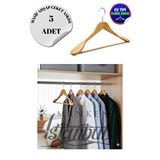 Manken İstanbul 5 Adet Ev Tipi Masif Ahşap 44 Cm Ceket Askısı Takım Elbise Askısı Kıyafet Askısı Çok Renkli