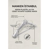 Manken İstanbul 5 Adet Gümüş Kaplama Plastik Ceket Askısı Kıyafet Askısı Takım Elbise Askısı