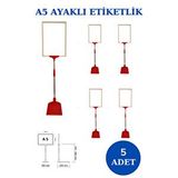 Manken İstanbul 5 Adet Kırmızı Beyaz A5 Ayaklı Fiyat Etiketi Çerçeveli Fiyat Etiketi Eşek Askılık Etiketi