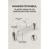 Manken İstanbul 5 Adet Plastik Krom Kaplama Pantolon Askısı Etek Askısı Elbise Askısı Çok Renkli