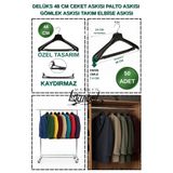Manken İstanbul 50 Adet 48 cm Kaydırma Yapmaz, Geniş Omuz, Özel Üretim Ceket Askısı,palto Askısı,takım Elbise Askısı