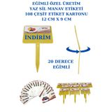 Manken İstanbul 50 Adet Cepli Saplanabilir Manav Etiketi Market Etiketi Pazarcı Etiketi 108 Adet Karton Etiketli