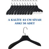 Manken İstanbul 50 Adet Siyah Abs Plastik Askı Ceket Elbise Askısı Kıyafet Askısı Gömlek Askısı