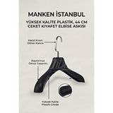 Manken İstanbul 50 Adet Soft Siyah Abs Plastik Askı Ceket Elbise Askısı Kıyafet Askısı Gömlek Askısı Çok Renkli
