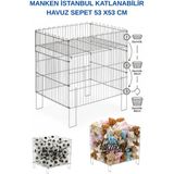Manken İstanbul 53 x 53 cm Katlanabilir Havuz Sepet – Metal Ürün Satış Sepeti