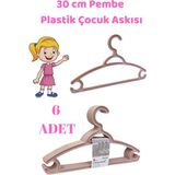 Manken İstanbul 6 Adet Pembe Çocuk Plastik 30 cm Kıyafet Askısı Elbise Askısı