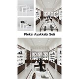 Manken İstanbul 6 Parça Pleksi Beyaz Kademeli Ayakkabı Rafı & Ayakkabı Teşhir Standı & Organizer Raf
