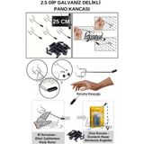 Manken İstanbul 65 Adet 25 cm Delikli Pano Kancası - Koruma Kauçuklu - Ekstra Güçlü - Raf Askısı - 2.5 cm Dip
