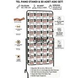 Manken İstanbul 90 x 190 cm Tel Pano Standı - 50 Adet Etiketli Askı Çubuklu Etiketli Tel Pano Kancalı Ürün Standı