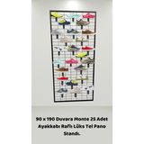 Manken İstanbul 90X190 Duvara Monte 25 Adet Ayakkabı Raflı Tel Pano Standı