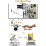 Manken İstanbul 95 Adet 20 cm Delüx Koruma Kauçuklu Gold Duvara Monte Raf Kancası Suntaya Monte Kanca