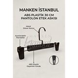 Manken İstanbul Abs Plastik 10 Adet Yüksek Kalite 30 Cm Pantolon Askısı Etek Askısı Mandallı Askı Çok Renkli