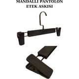 Manken İstanbul Abs Plastik 50 Adet Yüksek Kalite 30 cm Pantolon Askısı Etek Askısı Mandallı Askı - Siyah