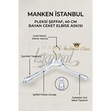 Manken İstanbul Business Class 10 Adet 40 Cm Pleksi Şeffaf Gold Kanca Elbise Askısı Palto Ceket Askısı Çok Renkli