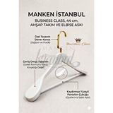 Manken İstanbul Business Class 10 Adet 44 Cm İtalyan Kanca Masif Ahşap Takım Elbise Askısı Palto Askısı Ceket Askısı Çok Renkli