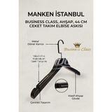 Manken İstanbul Business Class 10 Adet 44 cm Italyan Kanca Masif Ahşap Takım Elbise Askısı Palto Ceket Askısı