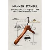 Manken İstanbul Business Class 10 Adet 44 Cm Siyah İtalyan Kanca Masif Ahşap Takım Elbise Askısı Palto Ceket Askısı Çok Renkli