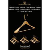Manken İstanbul Business Class 15 Adet 44 Cm Gold İtalyan Kanca Masif Ahşap Elbise Askısı Palto Askısı Ceket Askısı