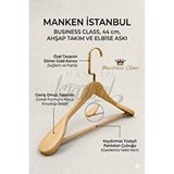 Manken İstanbul Business Class 20 Adet 44 Cm Gold İtalyan Kanca Masif Ahşap Elbise Askısı Palto Askısı Ceket Askısı Çok Renkli
