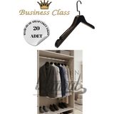 Manken İstanbul Business Class 20 Adet 44 cm Italyan Kanca Masif Ahşap Takım Elbise Askısı Palto Ceket Askısı