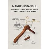 Manken İstanbul Business Class 3 Adet 44 Cm Gold İtalyan Kanca Masif Ahşap Takım Elbise Askısı Palto Ceket Askısı Çok Renkli