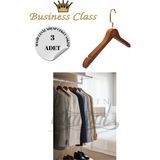 Manken İstanbul Business Class 3 Adet 44 cm Gold Italyan Kanca Masif Ahşap Takım Elbise Askısı Palto Ceket Askısı