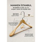 Manken İstanbul Business Class 3 Adet 44 Cm İtalyan Kanca Masif Ahşap Takım Elbise Askısı Palto Askısı Ceket Askısı Çok Renkli