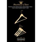 Manken İstanbul Business Class 45 Cm Gold İtalyan Kanca 3 Adet Ceket Askısı Buluz Askısı Elbise Askısı Ahşap Askı Bej
