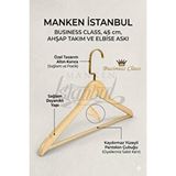Manken İstanbul Business Class 45 Cm Gold İtalyan Kanca 3 Adet Ceket Askısı Buluz Askısı Elbise Askısı Ahşap Askı Çok Renkli