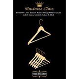 Manken İstanbul Business Class 45 Cm Gold İtalyan Kanca 5 Adet Ceket Askısı Buluz Askısı Elbise Askısı Ahşap Askı Bej