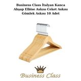 Manken İstanbul Business Class 45 cm Italyan Kanca 10 Adet Ceket Askısı Buluz Askısı Elbise Askısı Ahşap Askı - Ahşap Rengi