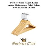 Manken İstanbul Business Class 45 Cm İtalyan Kanca 10 Adet Ceket Askısı Buluz Askısı Elbise Askısı Ahşap Askı