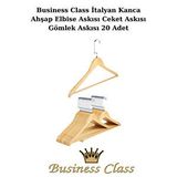 Manken İstanbul Business Class 45 Cm İtalyan Kanca 20 Adet Ceket Askısı Buluz Askısı Elbise Askısı Ahşap Askı Bej