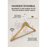 Manken İstanbul Business Class 45 Cm İtalyan Kanca 3 Adet Ceket Askısı Buluz Askısı Elbise Askısı Ahşap Askı Çok Renkli