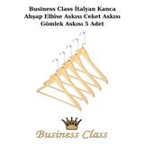 Manken İstanbul Business Class 45 cm Italyan Kanca 5 Adet Ceket Askısı Buluz Askısı Elbise Askısı Ahşap Askı - Ahşap Rengi