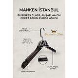Manken İstanbul Business Class 5 Adet 44 Cm İtalyan Kanca Masif Ahşap Takım Elbise Askısı Palto Ceket Askısı Çok Renkli