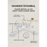 Manken İstanbul Business Class 5 Adet 44 Cm Pleksi Şeffaf Gold Kanca Erkek Takım Elbise Askısı Palto Ceket Askısı Çok Renkli