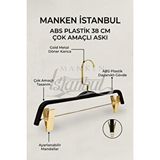 Manken İstanbul Delüks 10 Adet Mandallı Abc Plastik Pantolon Askısı Etek Askısı Elbise Askısı Çok Renkli