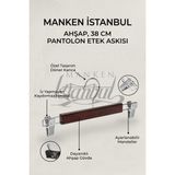 Manken İstanbul Delüks 100 Adet Ahşap Siyah-Beyaz-Ceviz Ahşap Mandallı Pantolon Askısı Etek Askısı Elbise Askısı