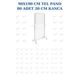 Manken İstanbul Krom Tel Pano Standı 90X190 cm - 80 Adet Kanca Bijuteri Standı Çorap Standı Telefon Standı