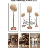 Manken İstanbul Metal Standlı Kafa Mankeni Aksesuar Mankeni - Vitrinler İçin Renkli Özel Tasarım - 001-Renkli