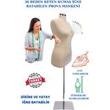 Manken İstanbul Yüksek Kalite 36 Beden Keten Kumaş Full Iğne Batabilen Terzi Mankeni Prova Mankeni Ket-01