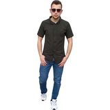 Manklas Erkek Gömlek Düğme Detaylı Premium Likralı Kısakollu Slim Fit Erkek Spor Gömlek
