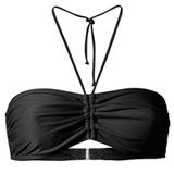 MaNMaNing Bayan Mix Match Bandeau Bikini Üstü Plaj Mayo Baskılı Püsküllü Kadın Üst (, Siyah, XXL