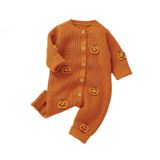 MaNMaNing Bebek 3D Cadılar Bayramı Baskılı Kız Tulumu Tulum Küçük Çocuk Rahat Sonbahar Kış Bebek Kıyafeti Jumpsuit Kız Erkek, Turuncu., 0-3 Ay