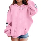 MaNMaNing Cadılar Bayramı kapüşonlu kazak, kız ve erkek çocuk, hayalet, harf baskılı, uzun kollu, bol sweatshirt, kazak, çocuk kostümü, Pembe., 7-8 Yaş