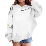 MaNMaNing Cadılar Bayramı kapüşonlu kazak, kız ve erkek çocuk sözü baskılı, uzun kollu, bol sweatshirt, çocuk kostümü, Beyaz, 11-12 Yaş
